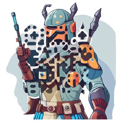 Armored Helmet Warrior Vector QR Code for Stickers