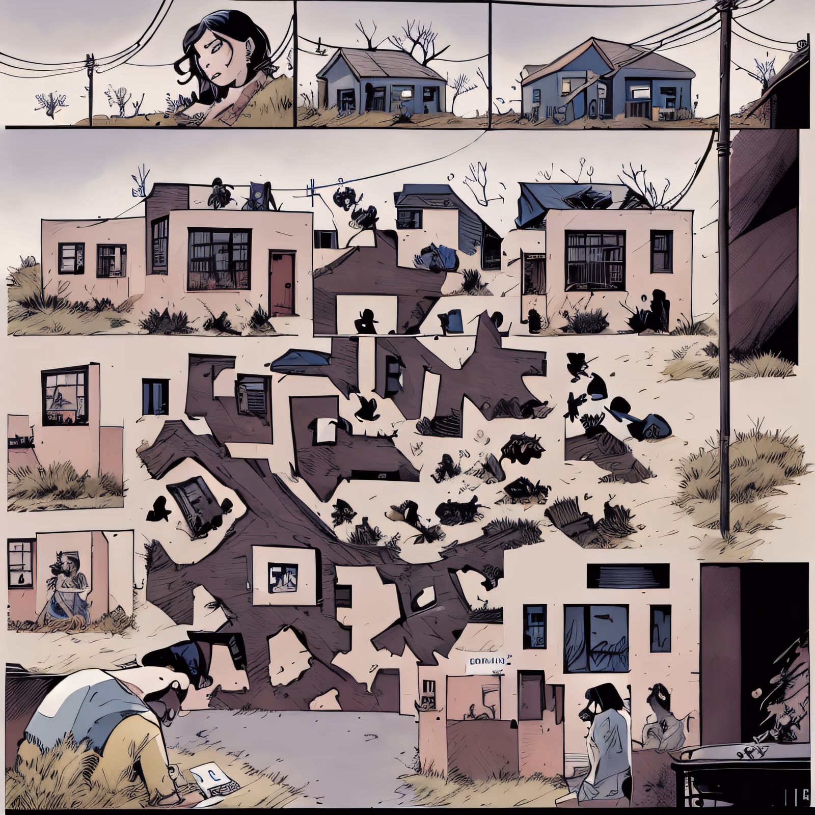 Comic Panel Neighborhood Graphic Novel QR Code for Book Covers — image 1