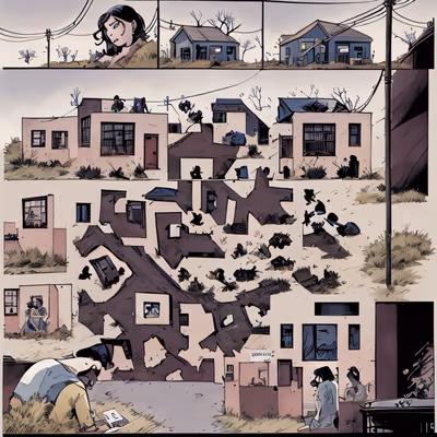 Comic Panel Neighborhood Graphic Novel QR Code for Book Covers — image 1