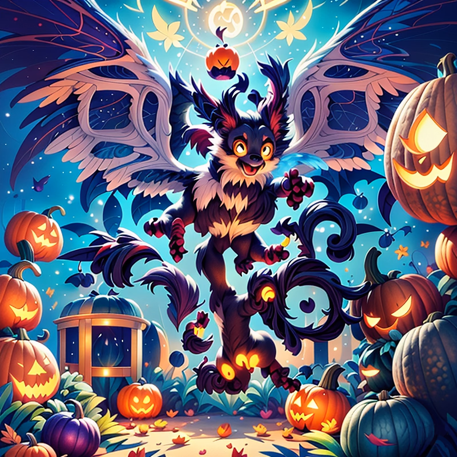 Griffon Pumpkin Patch Fantasy QR Code for Posters — image 1