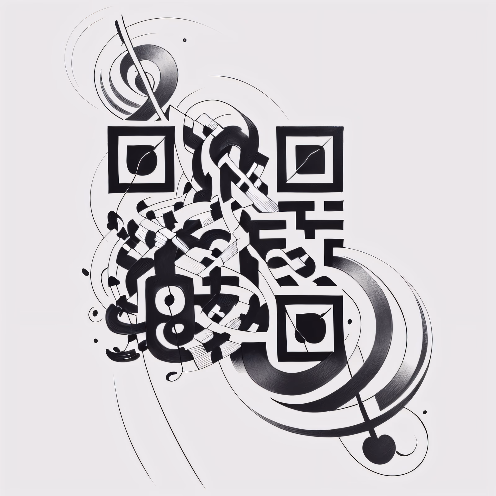 Treble Clef Ink Tattoo QR Code for Temporary Tattoos — image 1
