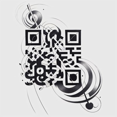 Treble Clef Ink Tattoo QR Code for Temporary Tattoos