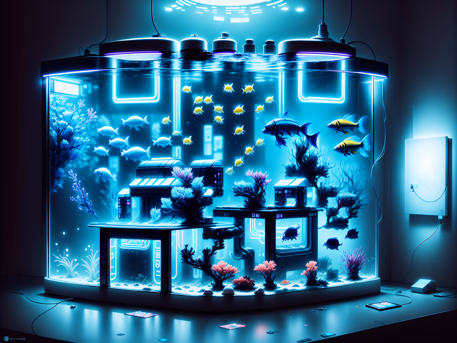 Neon Cyberpunk Aquarium QR Code Art — image 1