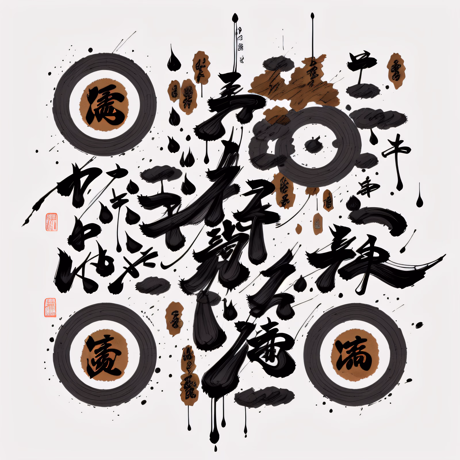 Japanese Kanji Ink Calligraphy Lettering QR Code Art — image 1