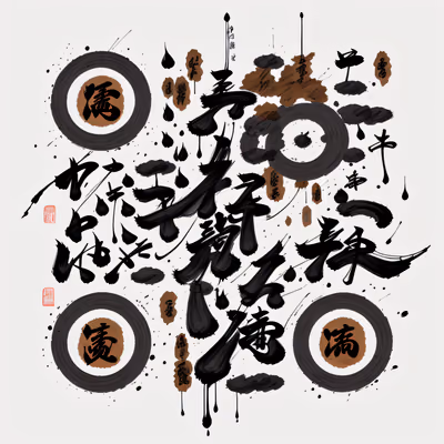 Japanese Kanji Ink Calligraphy Lettering QR Code Art — image 1