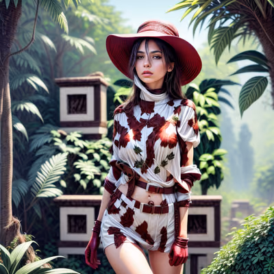 Jungle Explorer Woman Photorealistic QR Code for Posters — image 1