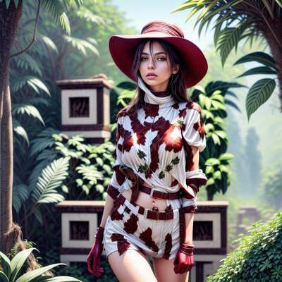 Jungle Explorer Woman Photorealistic QR Code for Posters