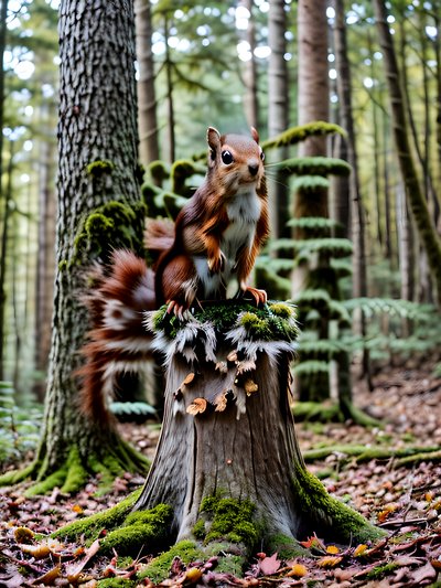 Red Squirrel Forest Photography QR Code Art
