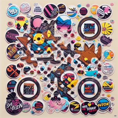 Sticker Bomb Badge Collage Symbol QR Code for Stickers