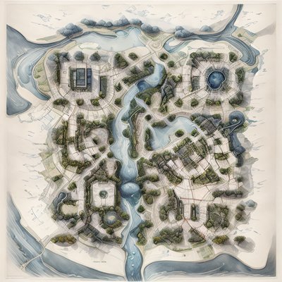 River City Map Watercolor QR Code Art