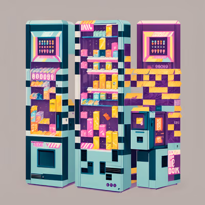 Retro Vending Machines Illustration QR Code for Posters — image 1