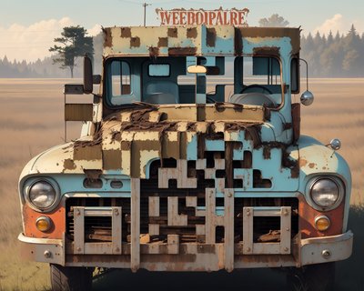 Rusted Vintage Truck Prairie QR Code for Posters