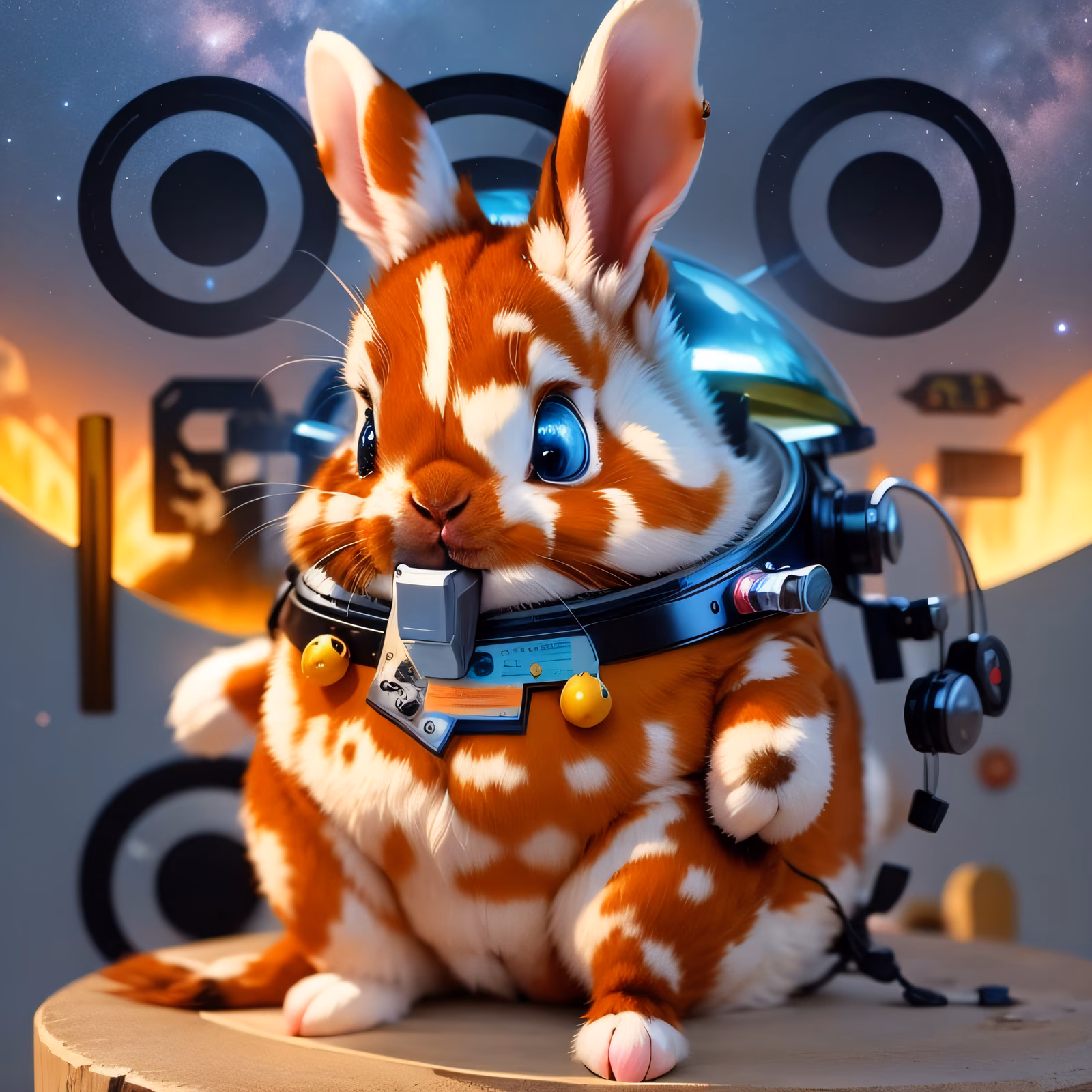 Space Rabbit 3D Render QR Code for Stickers — image 1