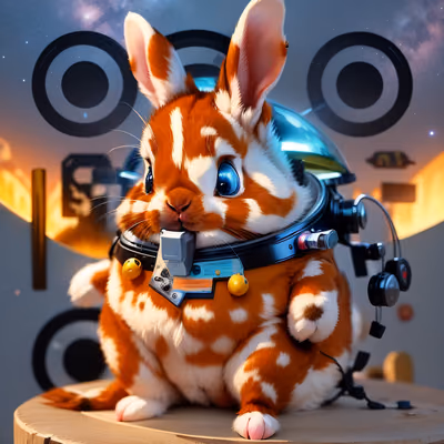 Space Rabbit 3D Render QR Code for Stickers — image 1