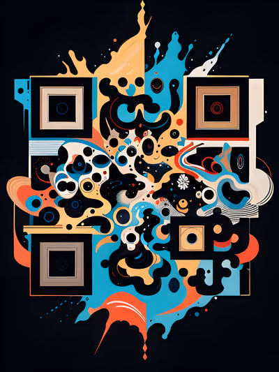 Colorful Ink Splash Abstract QR Code for Posters — image 1