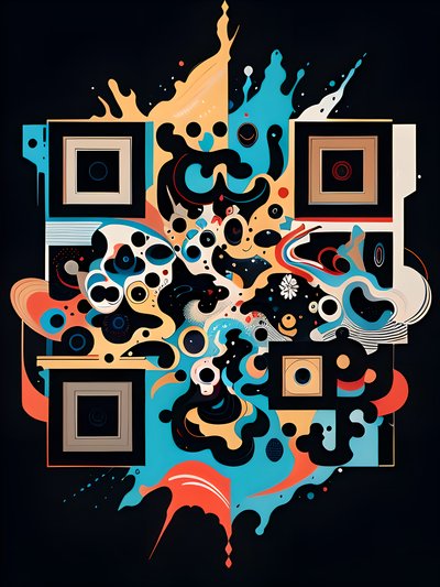 Colorful Ink Splash Abstract QR Code for Posters