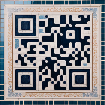 Blue and White Porcelain Tilework QR Code Art — image 1