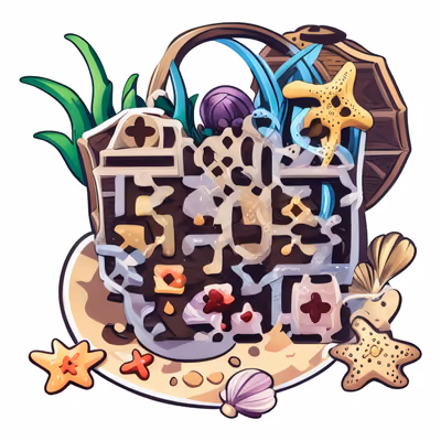 Sunken Treasure Chest Vector QR Code for Stickers — image 1