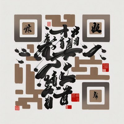 Chinese Ink Calligraphy China QR Code Art