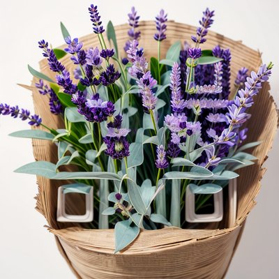 Lavender Eucalyptus Bouquet Photo QR Code for Packaging