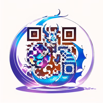 Дракон с хрустальным шаром, QR-код для временных татуировок — изображение 1