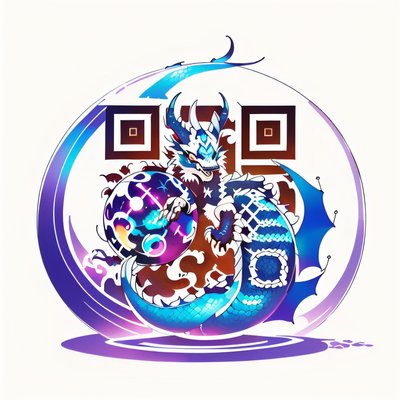 Дракон с хрустальным шаром, QR-код для временных татуировок