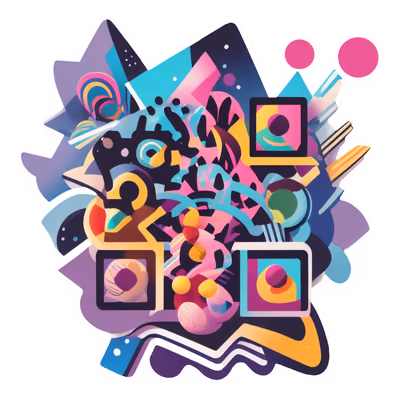 Playful Geometric Shapes Vector QR Code for Stickers — image 1