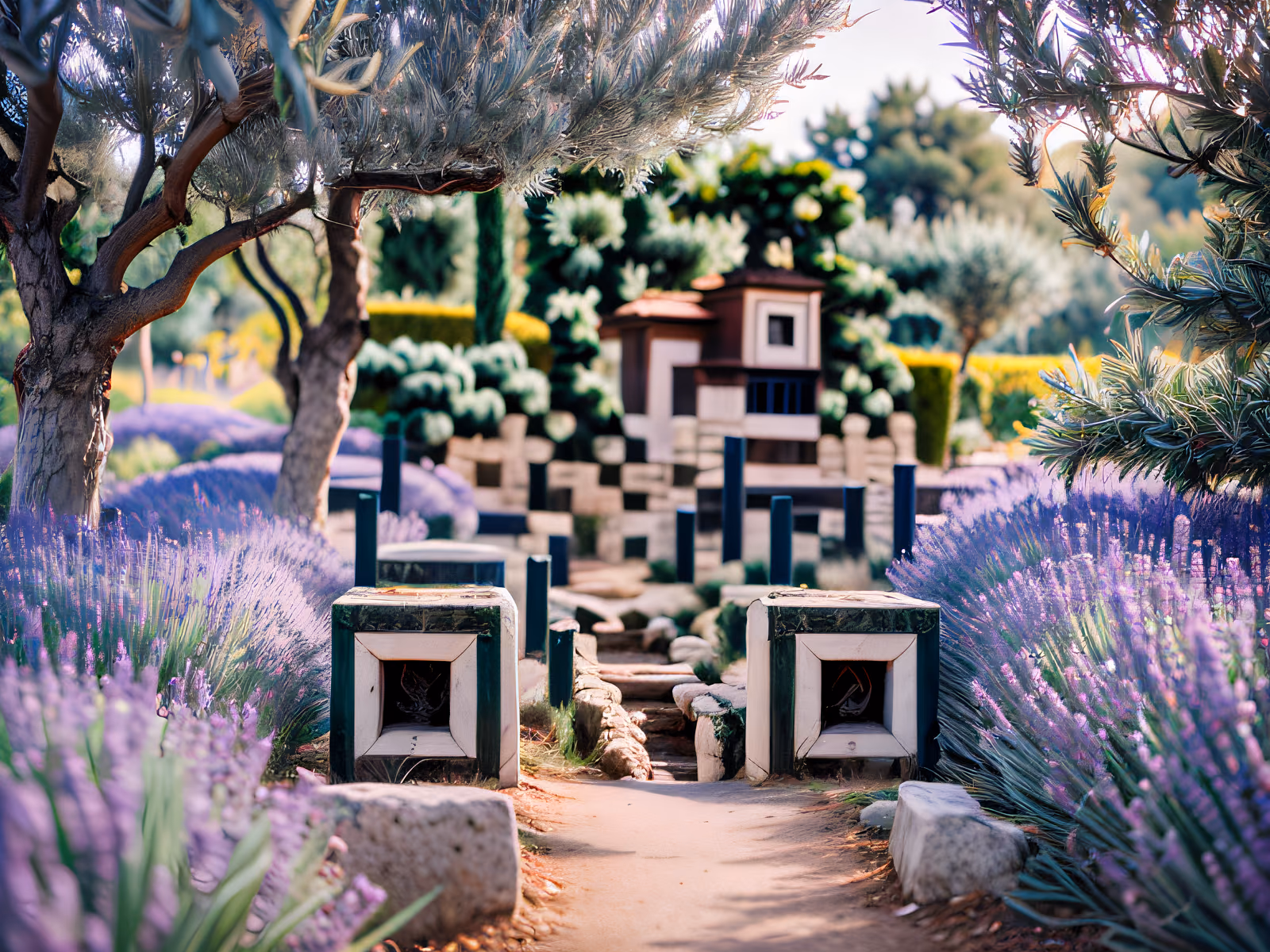Mediterranean Lavender Garden Photo QR Code Art — image 1