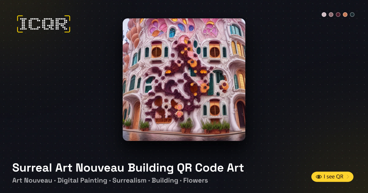 Art Work Building Surreal Art Nouveau Building QR Code Art • ICQR