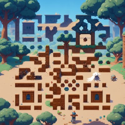 Pixel Game World Maze Level QR Code Poster
