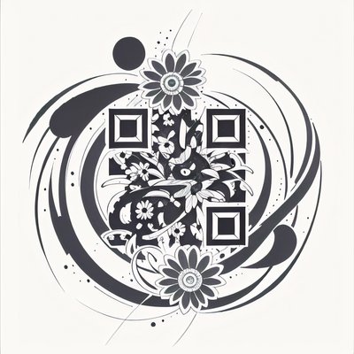 Daisy Swirl Ink Tattoo QR Code for Temporary Tattoos