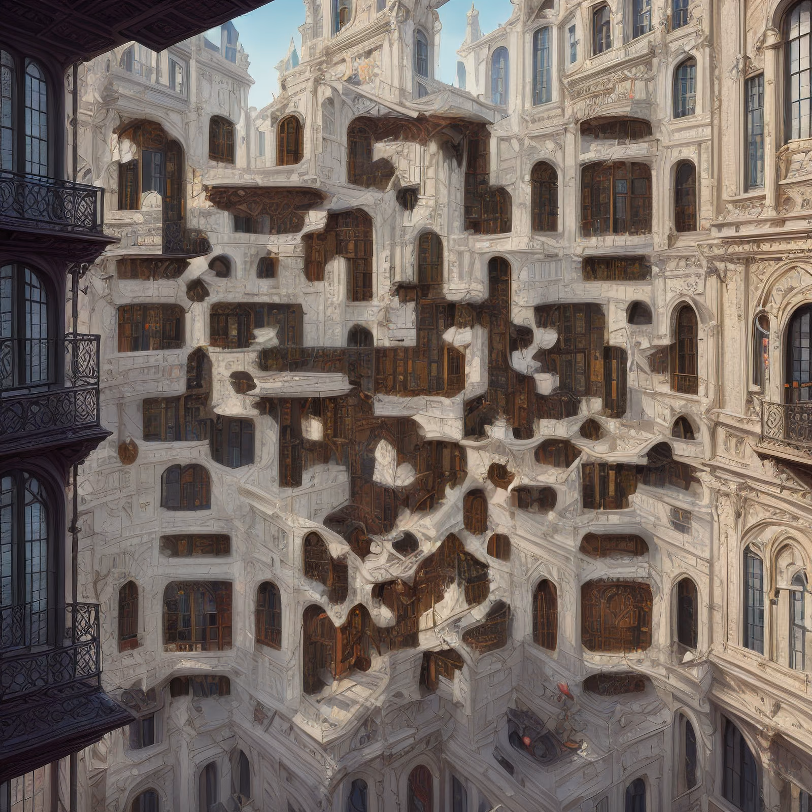 Baroque Building Facade Digital Painting QR Code Art — image 1