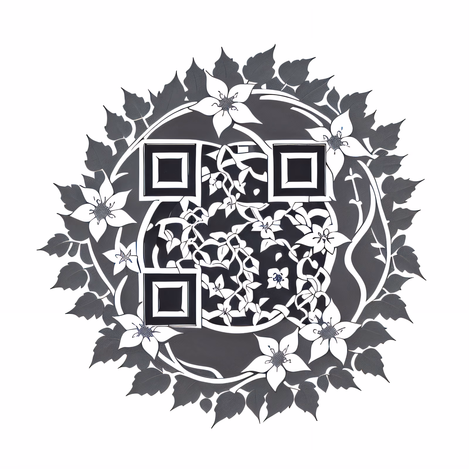 Ivy Wreath Tattoo Ink QR Code for Temporary Tattoos — image 1