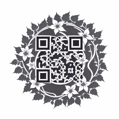 Ivy Wreath Tattoo Ink QR Code for Temporary Tattoos — image 1