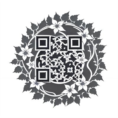Ivy Wreath Tattoo Ink QR Code for Temporary Tattoos