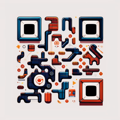 Playful Puzzle Block Vector QR Code for Stickers — image 1