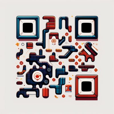Playful Puzzle Block Vector QR Code for Stickers