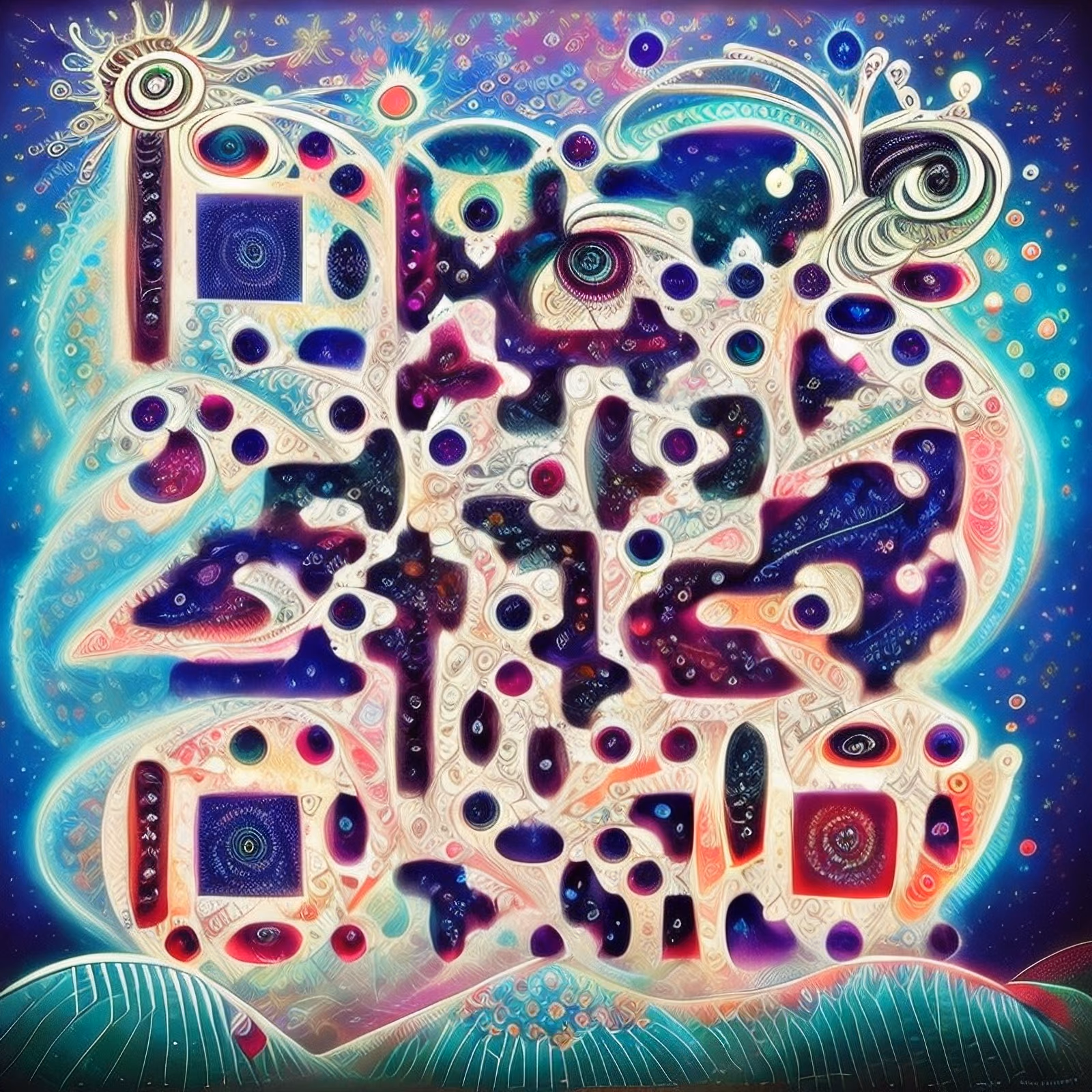 梦境曼陀罗迷幻海报二维码艺术 — 图片 1