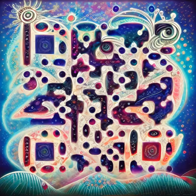 梦境曼陀罗迷幻海报二维码艺术 — 图片 1