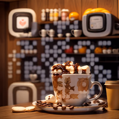Marshmallow Cocoa Cafe 3D QR Code for Table Tents — image 1