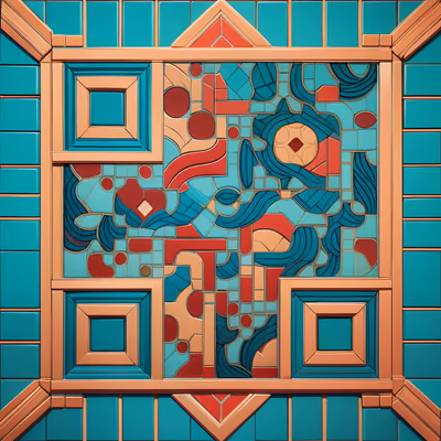 Turquoise Zellige Tile Mosaic QR Code Art — image 1