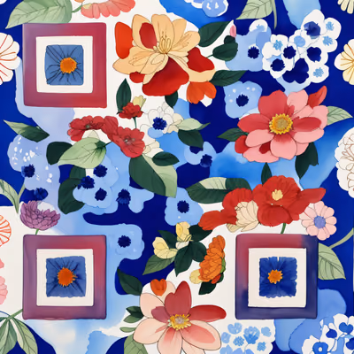 Garden Flowers Watercolor QR Code Art — image 1