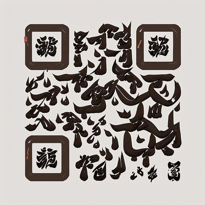 Kanji Ink Calligraphy QR Code Art