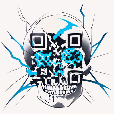 Electric Skull Tattoo Ink QR Code for Temporary Tattoos — image 1