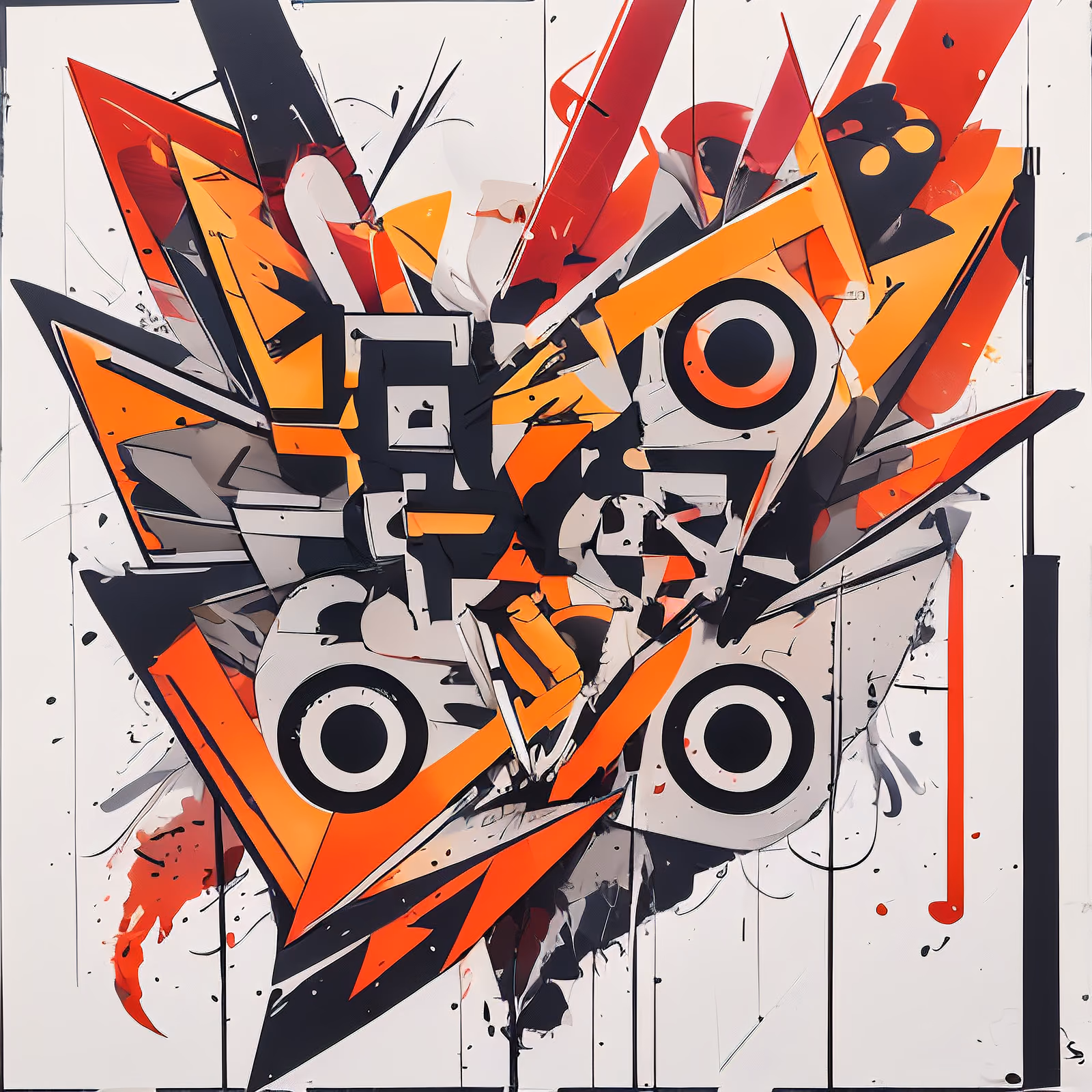 Orange Red Graffiti Shards QR Code for Posters — image 1