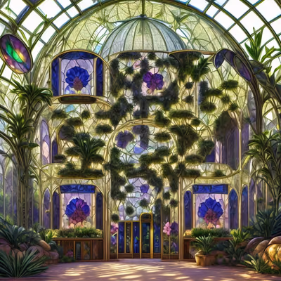 Glass Conservatory Art Nouveau QR Code Art — image 1