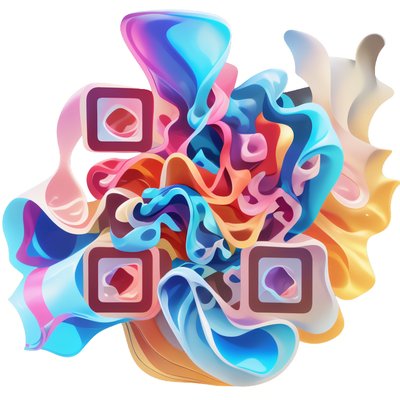 QR-код с абстрактными волнистыми лентами для наклеек