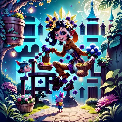Goblin Glow Garden Cartoon QR Code for Book Covers