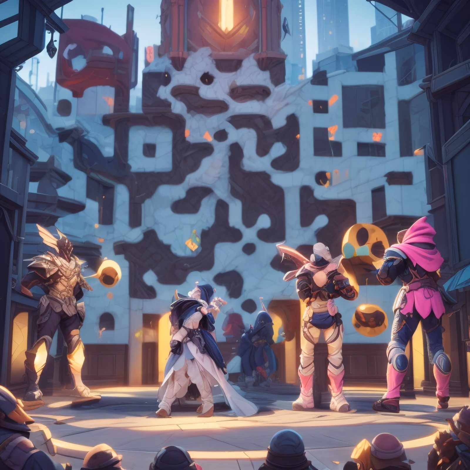 RPG Heroes on City Stage QR Code for Posters — image 1