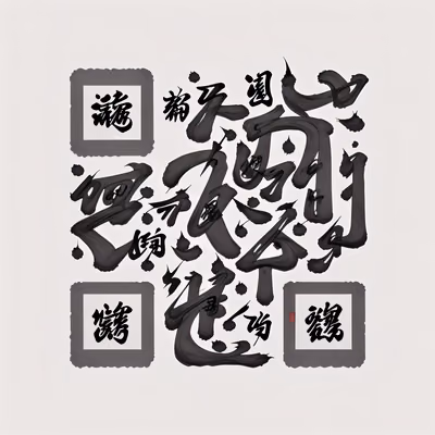 Brush Ink Calligraphy QR Code Art — image 1